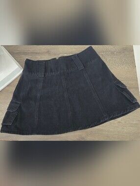 ROMWE Black Mini Cargo Skirt with Panel Detail
